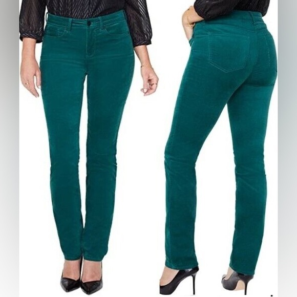 Nwot Nydj Forest Green Corduroy Skinny Jeans size 2 - Picture 1 of 11